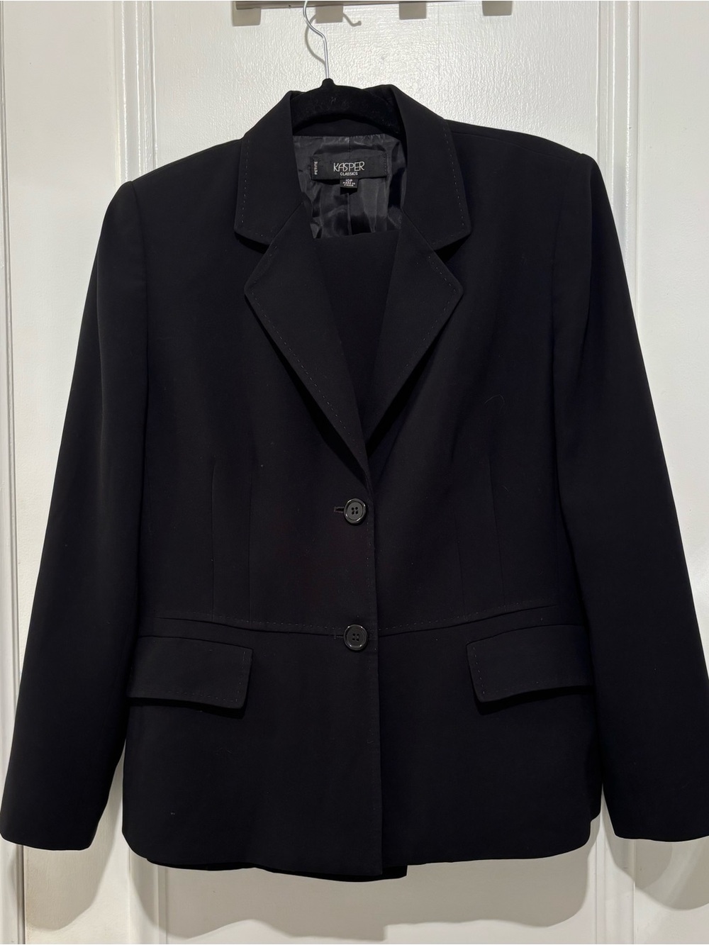 Kasper Black Tailored Two-Button Blazer
